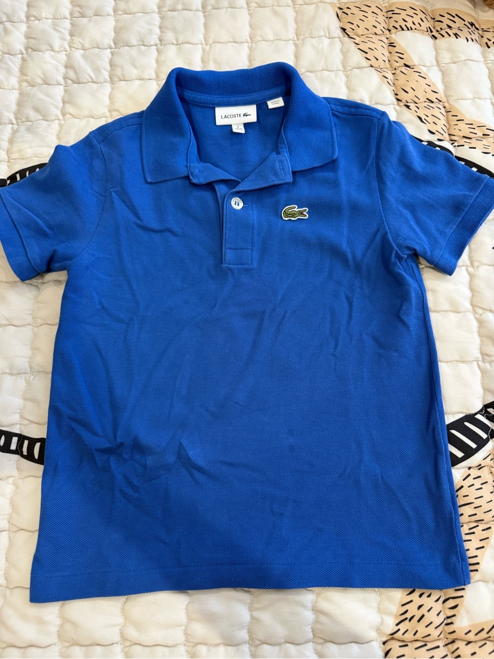Lacoste Royal Blue Boys' Short Sleeve Polo with Crocodile Logo
